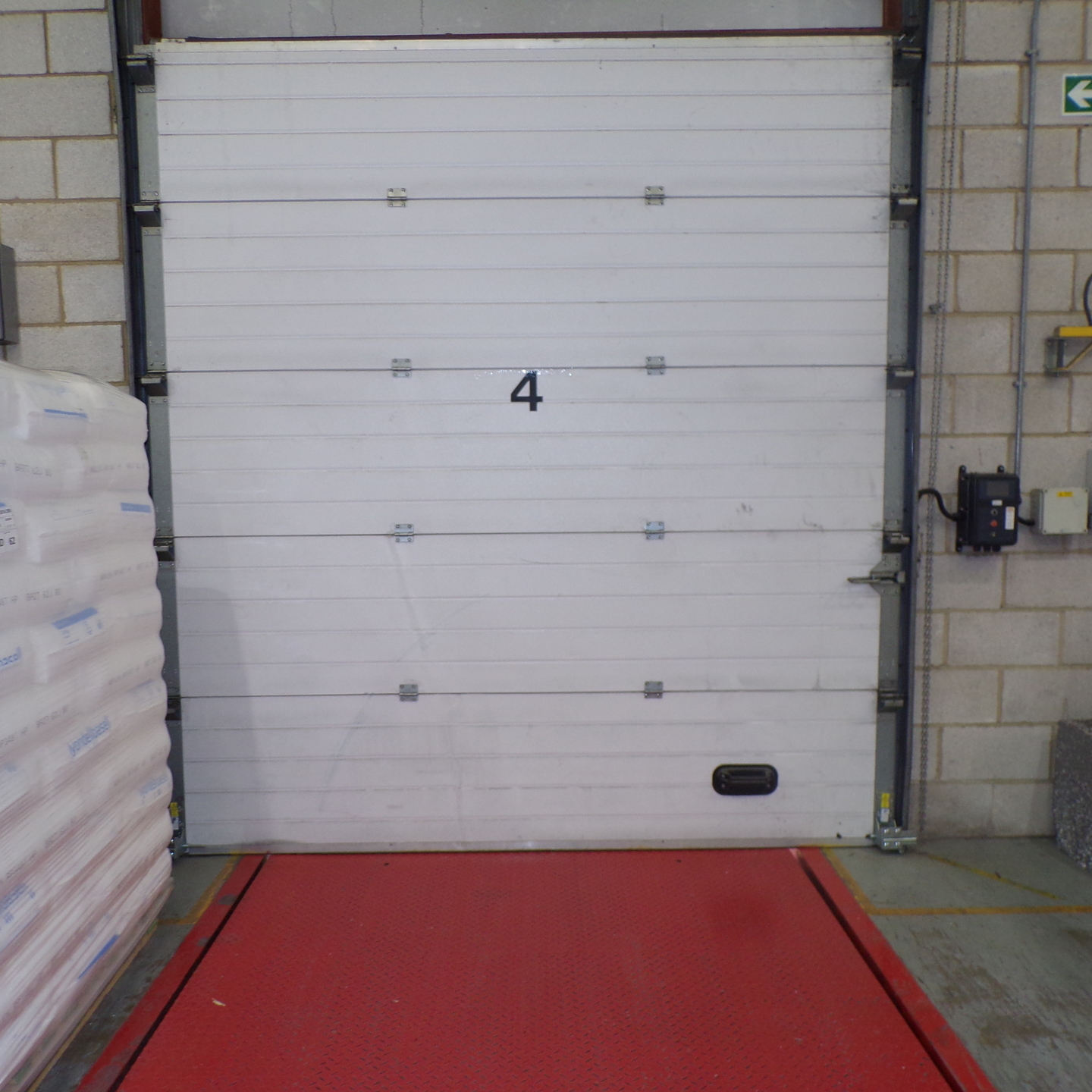 Internal shot of a dock leveller at rest at a customer of Stanair Industrial Doors Services Ltd