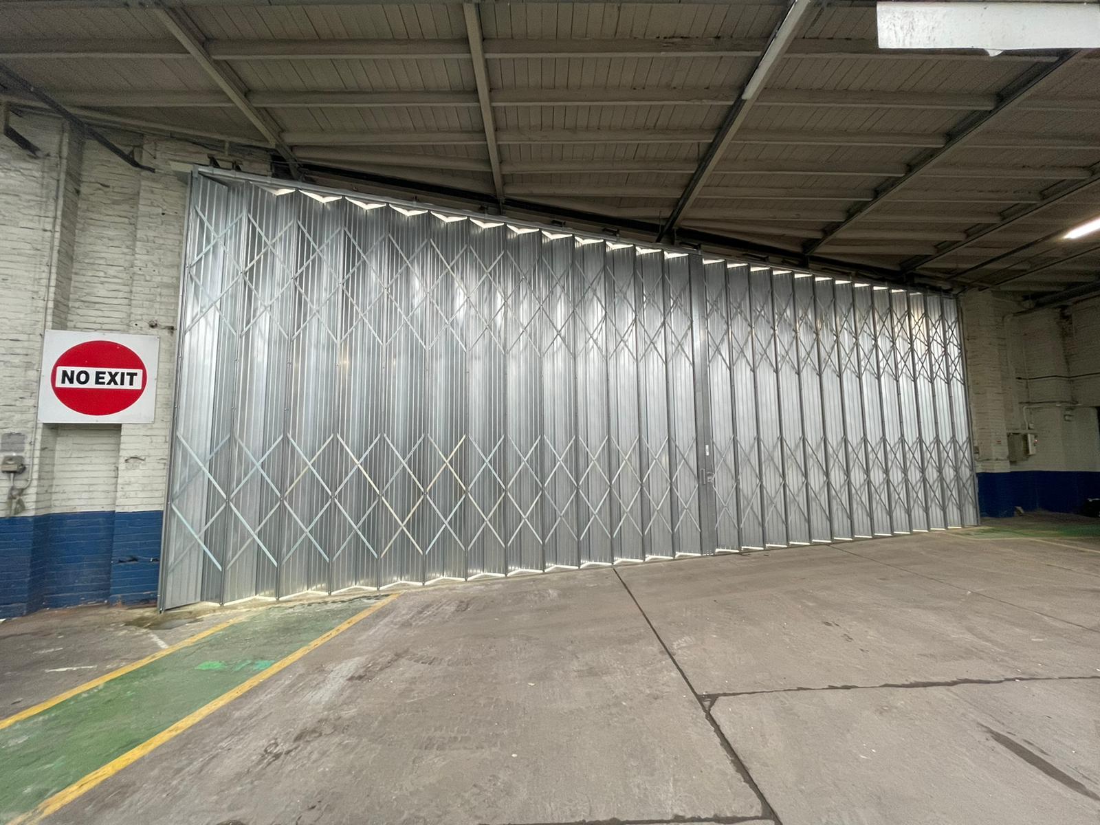 The inside of the sliding folding door at the Stagecoach site in Northampton