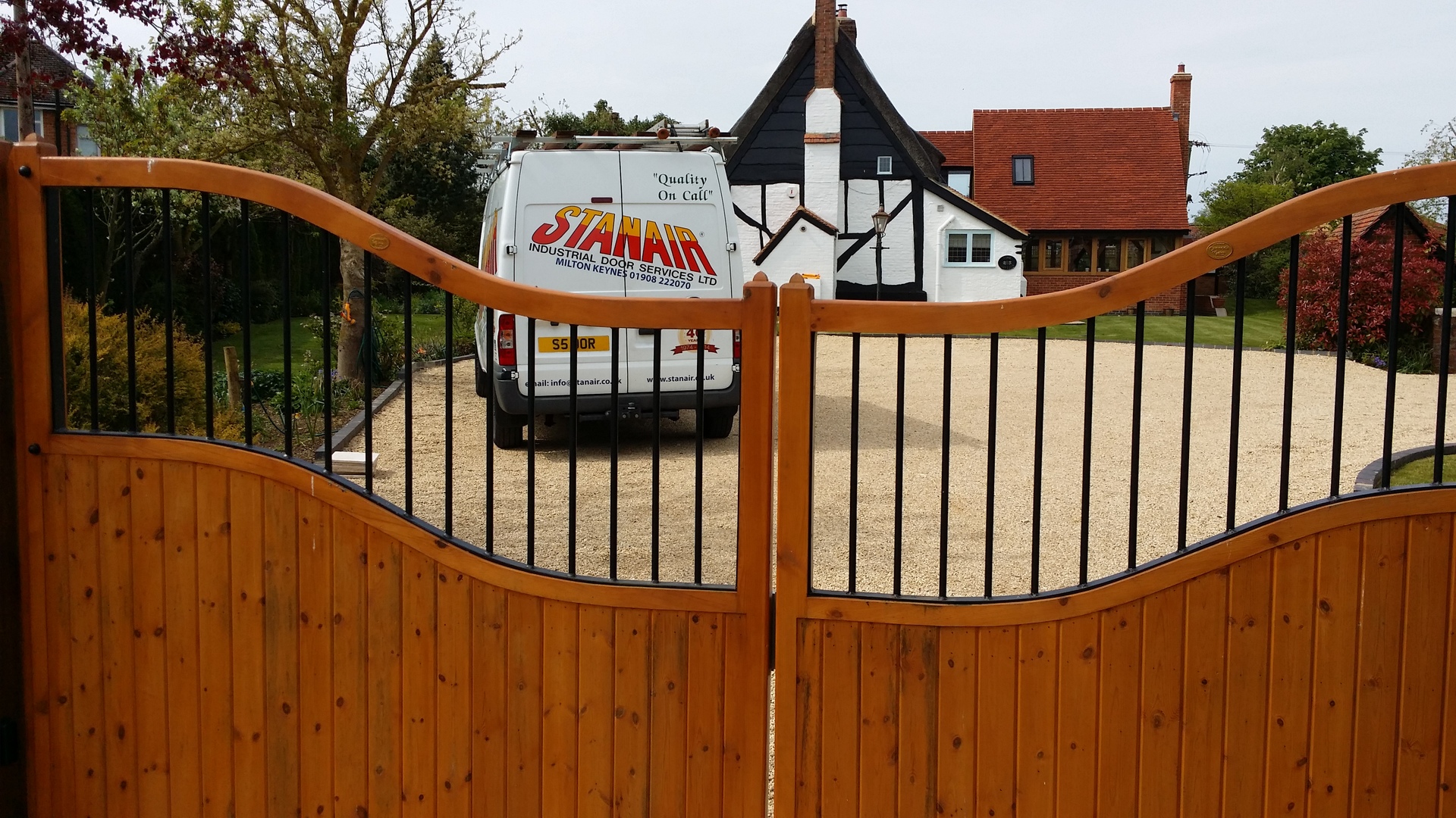 Wooden Sliding Gates at a Domestic Property