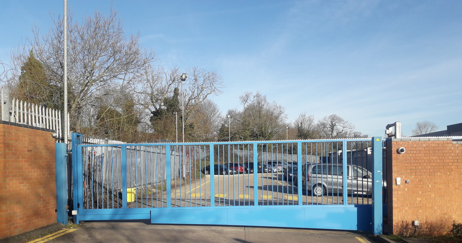 Sliding security gates installed at a site in Coventry