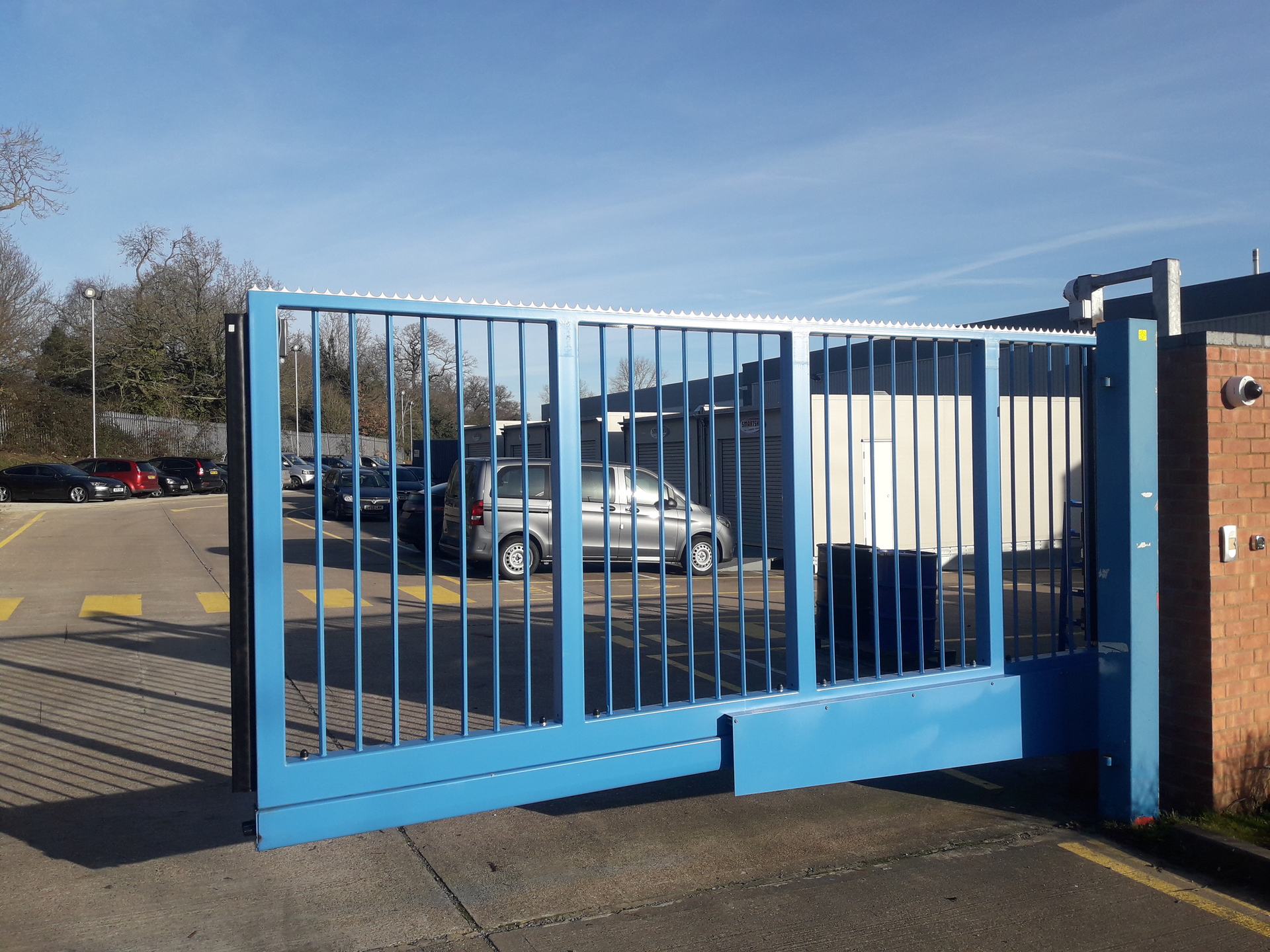 Steel sliding gates with skirt and anti climb spikes